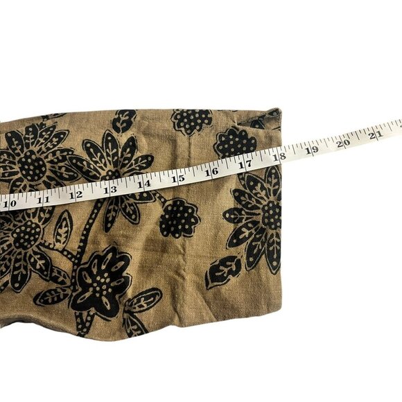 Coldwater Creek Women's Tan & Black Casual Floral Top - Picture 4 of 7